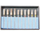 Kit 10 pièces fraises diamantées de finition HP galvanisées à chaud - Safe Implant