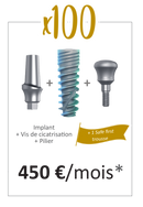 Offre mensuelle - 100 implants + piliers + vis de cicatrisation + Safe first kit - Safe Implant
